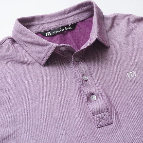 Travis Mathew Mens Polo Shirt Collared Short Sleeve Cotton Blend Purple Large - Picture 3 of 10